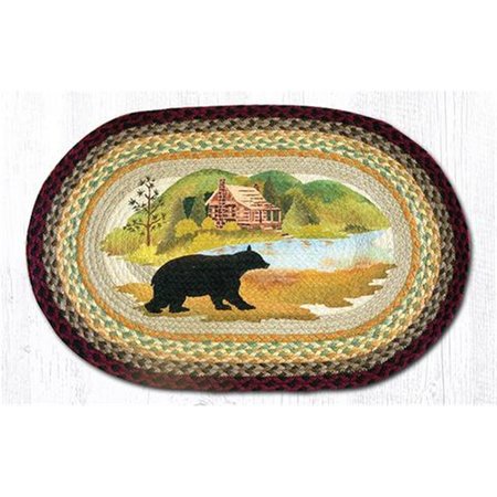 CAPITOL IMPORTING CO 3 x 5 ft. Jute Oval Cabin Bear Patch 88-35-395CB